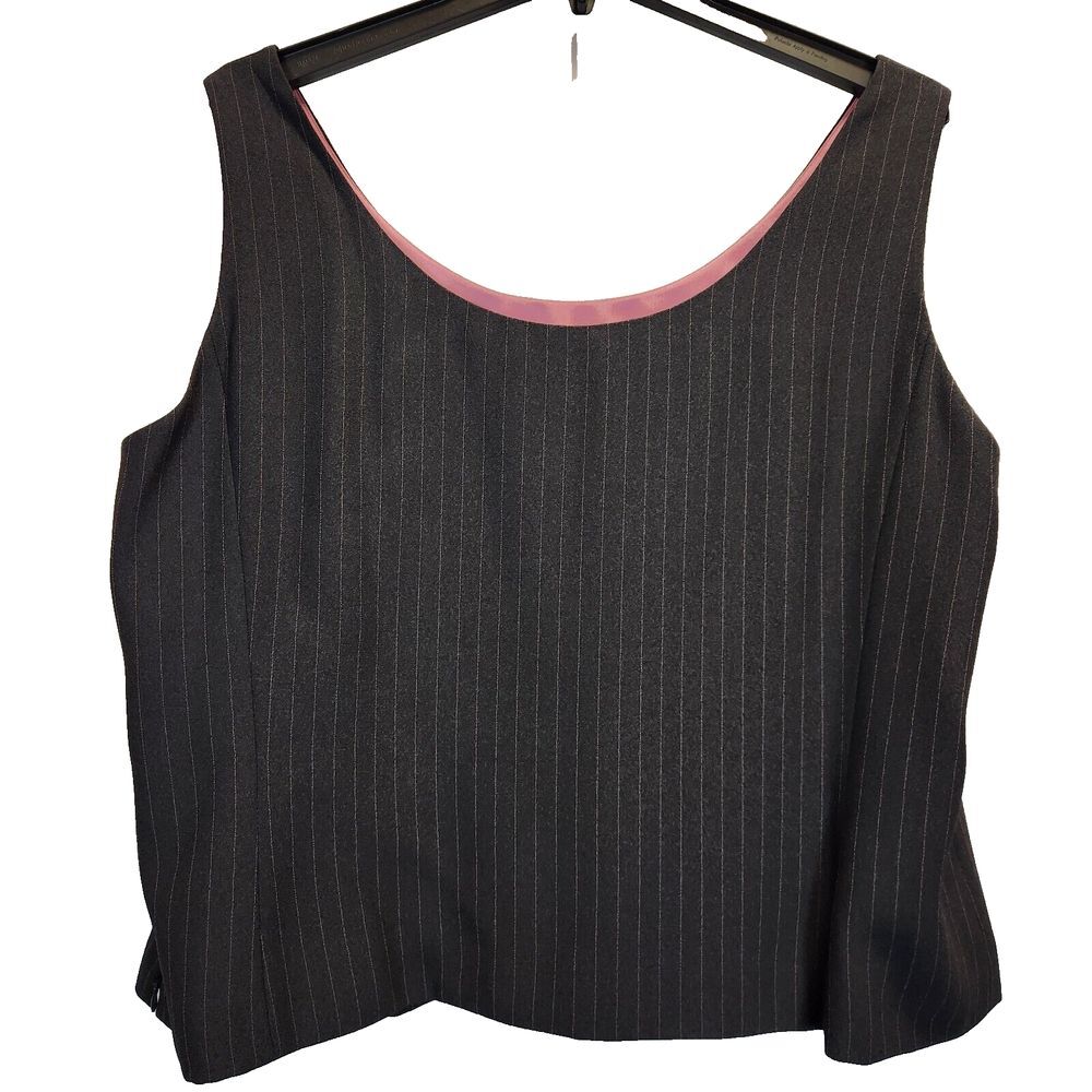 Tahari Pinstripe 3-Piece Suit‎ Set Gray Pink Professional Business Attire - Picture 11 of 16